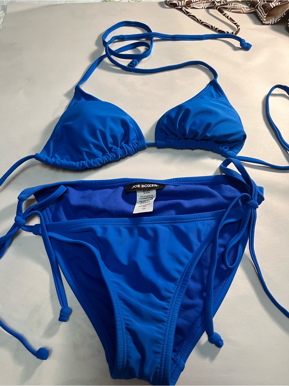 Joe Boxer Bright Blue Triangle Bikini Set